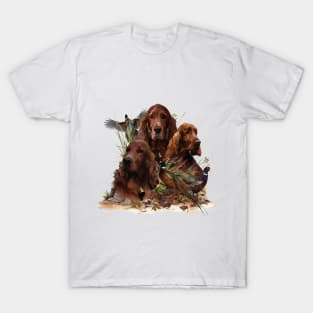 Irish Setters with Pheasants T-Shirt